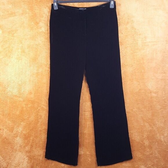 MAGASCHONI Pants Womens Size 10 Black Velvet Bootcut Lined Trouser - Picture 1 of 9